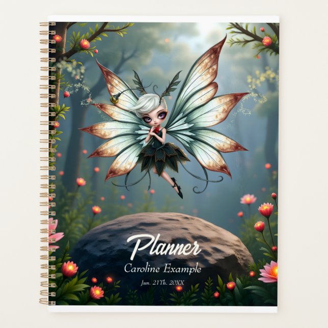 Cute Fairy Guardian in Magical Forest  Planner (Front)