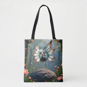 Cute Fairy Guardian in Magical Forest Tote Bag
