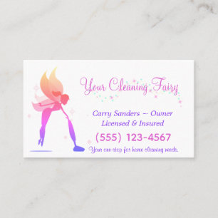 Cute Fairy House Cleaning Service Business Card
