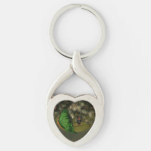 Cute Fairy in Boat with Fireflies Key Ring