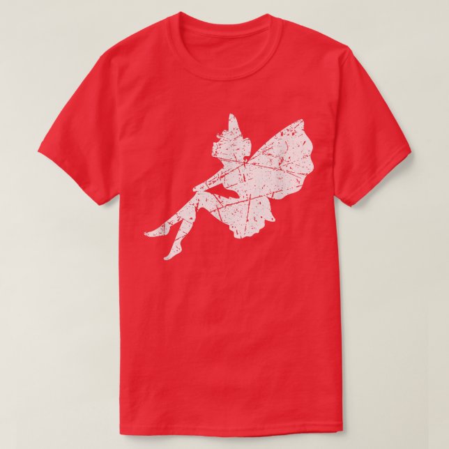 Cute Fairy Lovers Funny Fantasy Fairies Distressed T-Shirt (Design Front)