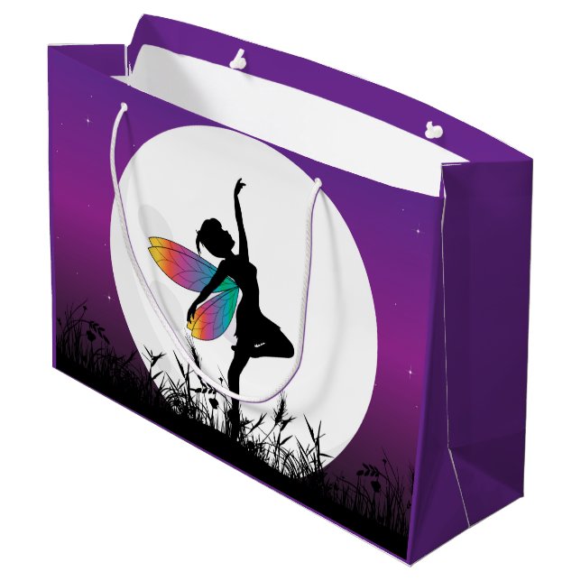 cute Fairy lovers party Large Gift Bag (Back Angled)