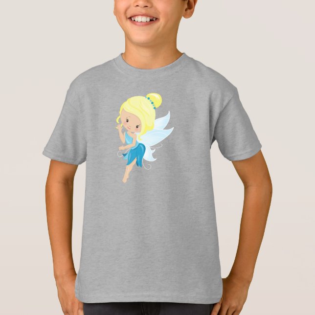 Cute Fairy, Magic Fairy, Forest Fairy, Blonde Hair T-Shirt (Front)
