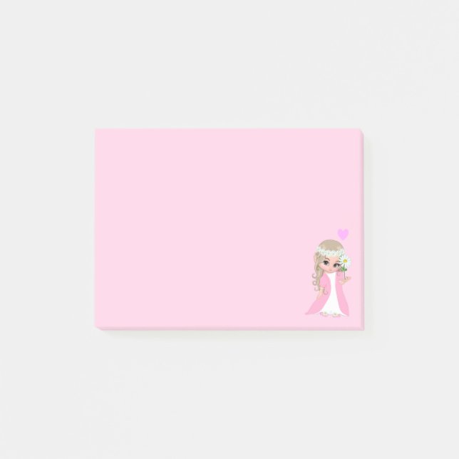 Cute Fairy on Pink Post-it Notes (Front)