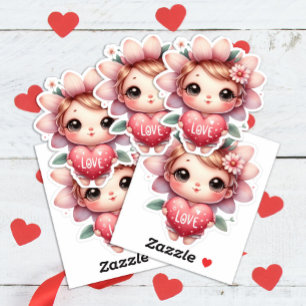 Cute Fairy Pink Red Heart Love Valentine's Day