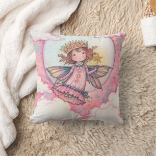 Cute Fairy Princess by Molly Harrison Cushion