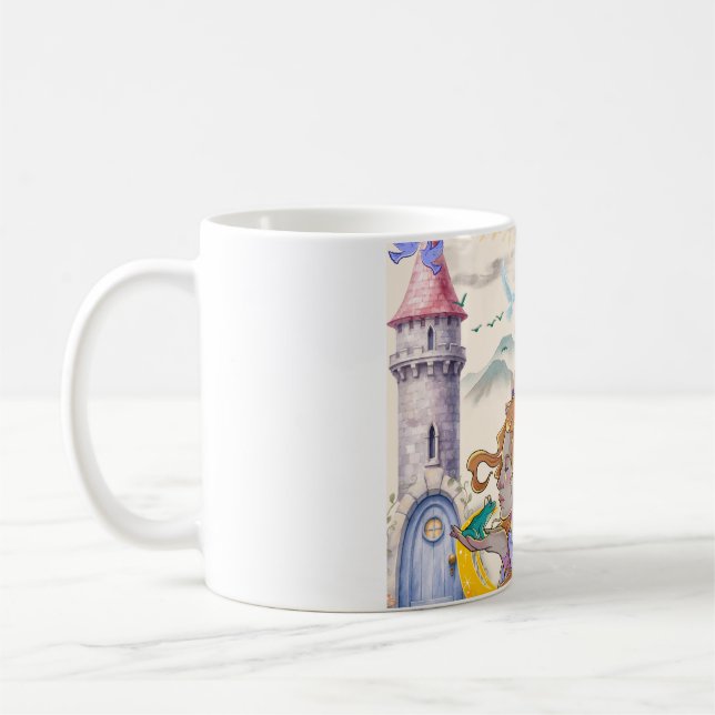 Cute Fairy Princess Castle Ceramic Coffee Mug (Left)