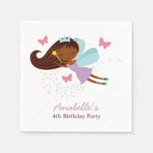 Cute Fairy Princess Girls Birthday Napkin