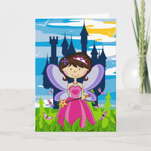 Cute Fairy Princess Greeting Card (Front)