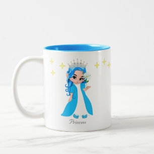 Cute Fairy Princess & Stars  Two-Tone Coffee Mug