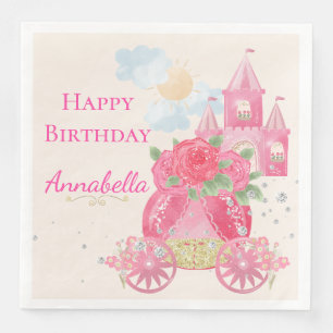 Cute Fairy Tale Pink Princess Party Napkin