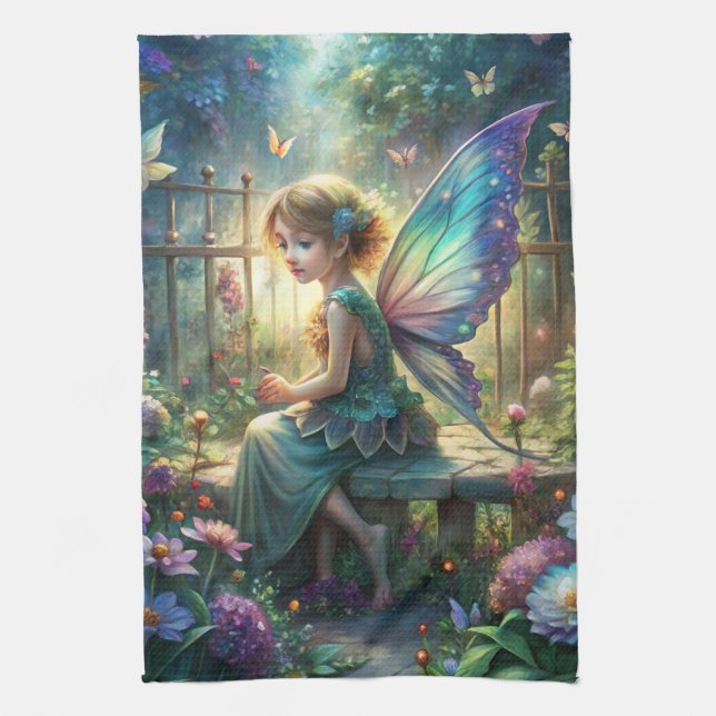 Cute Fairy  Tea Towel (Vertical)