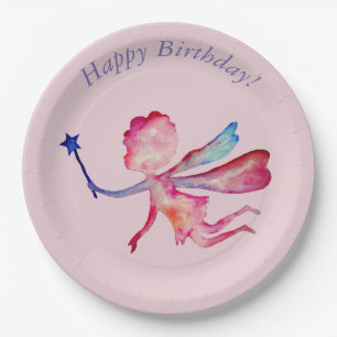 Cute Fairy Watercolor Drawing  Paper Plates