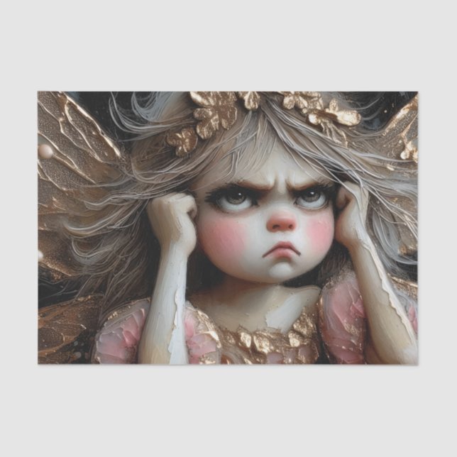 Cute Fairy With An Attitude Decopage Tissue Paper (Front)