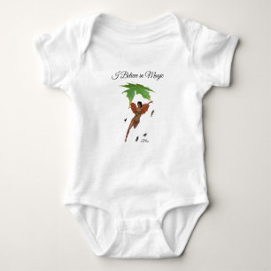 Cute Fairy With Brown Wings Baby Girl Bodysuit