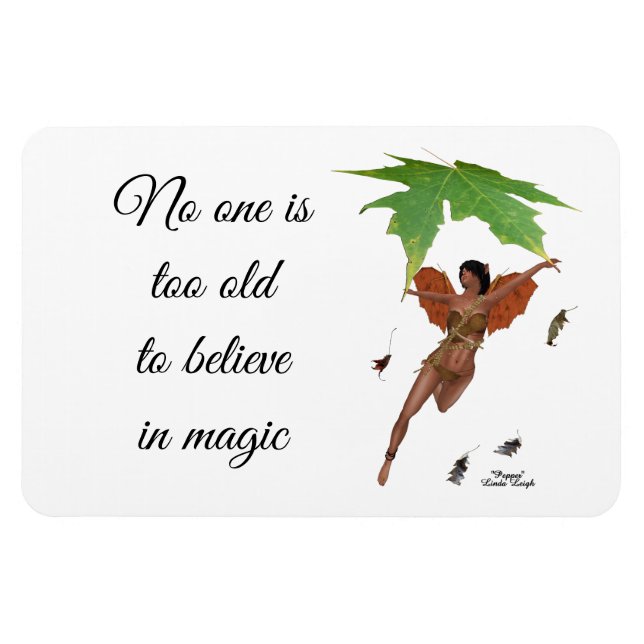 Cute Fairy With Brown Wings Flexible Magnet (Horizontal)