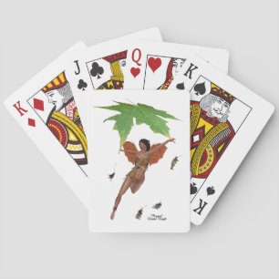 Cute Fairy With Brown Wings Playing Cards