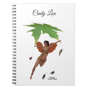 Cute Fairy With Brown Wings Spiral Notebook