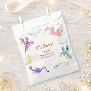 Cute Fairytale Magic Dragon Baby Shower Favour Bag