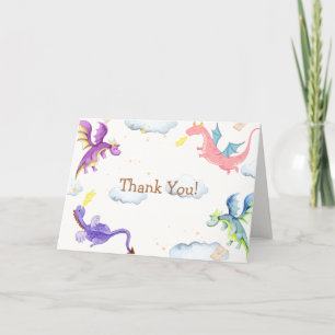 Cute Fairytale Magic Dragon Baby Shower  Thank You Card