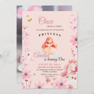 Cute Fairytale Princess Birthday Invitation
