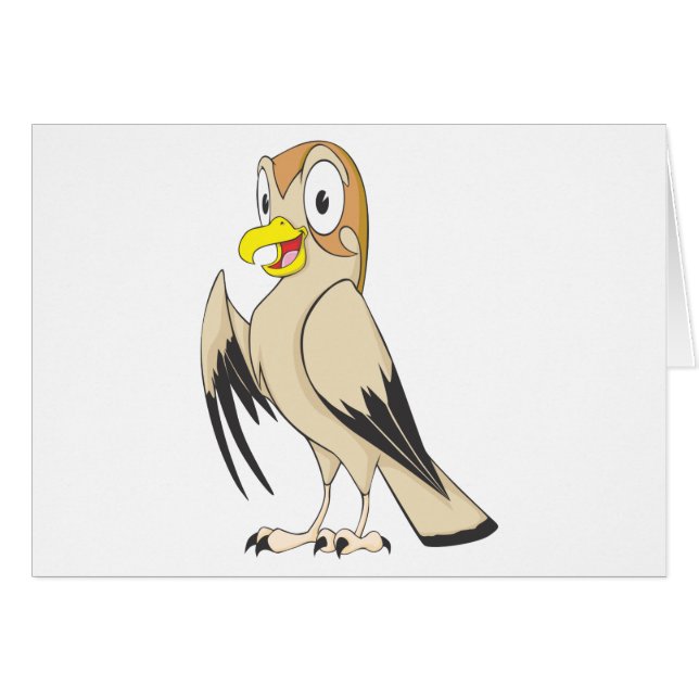 Cute Falcon Bird Brown Cartoon Shirt (Front Horizontal)