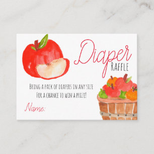 Cute fall apple babyshower diaper raffle card