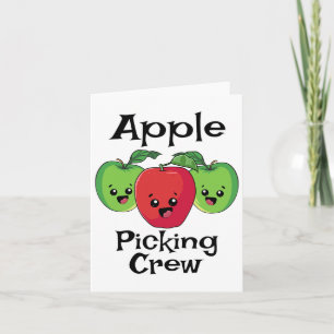 Cute Fall Autumn Orchard Matching Family Apple Pic Card