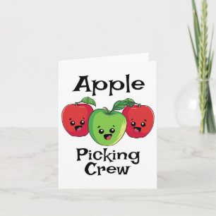 Cute Fall Autumn Orchard Matching Family Apple Pic Card