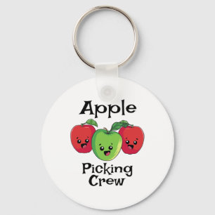 Cute Fall Autumn Orchard Matching Family Apple Pic Key Ring
