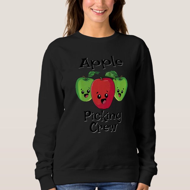 Cute Fall Autumn Orchard Matching Family Apple Pic Sweatshirt (Front)