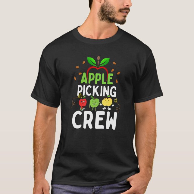 Cute Fall Autumn Orchard Matching Family Apple Pic T-Shirt (Front)