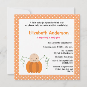 Cute Fall Baby Shower Invitation - Girl