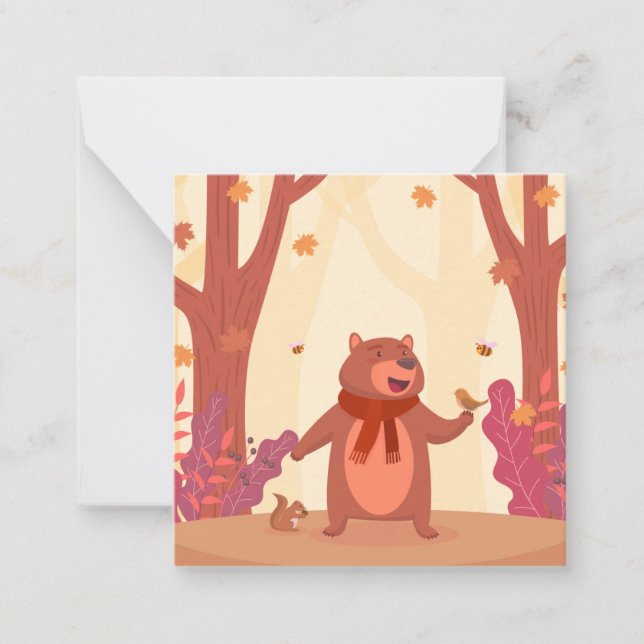 Cute Fall Bear Card (Front)