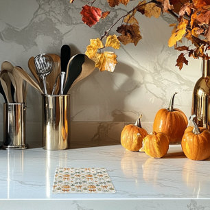 Cute Fall Bow Pattern Glass Coaster