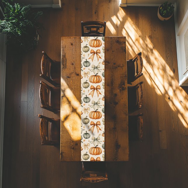 Cute Fall Bow Pattern Laminated Placemat Short Table Runner (Creator Uploaded)