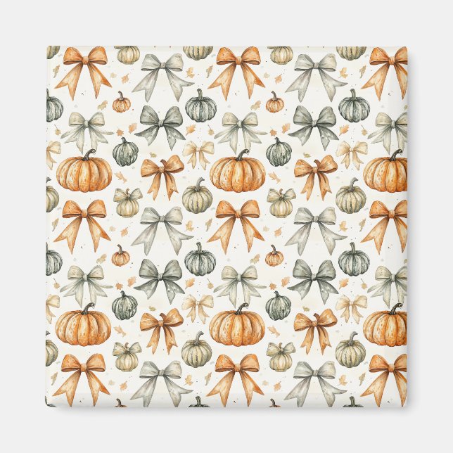 Cute Fall Bow Pattern Magnet (Front)