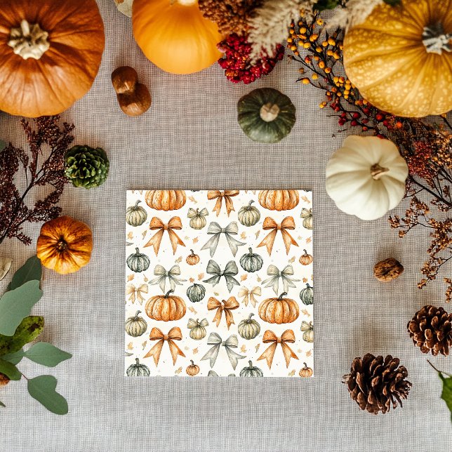 Cute Fall Bow Pattern Napkin (Creator Uploaded)