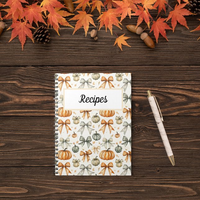 Cute Fall Bow Pattern Notebook (Creator Uploaded)