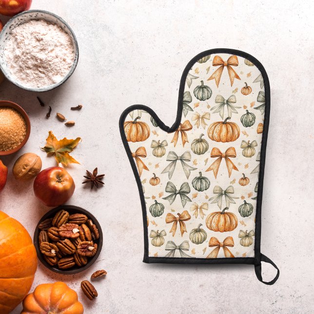 Cute Fall Bow Pattern Oven Mitt (Creator Uploaded)