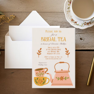 Cute Fall Bridal Tea Party Invitation