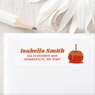 Cute Fall Caramel Apple Return Address Label
