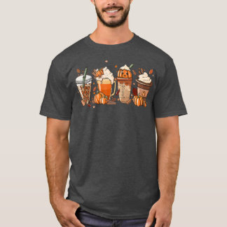 Cute Fall Coffee Pumpkin Latte Drink Cup, Pumpkin  T-Shirt