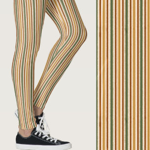 Cute fall colors fuzzy stripes seasonal patterned leggings