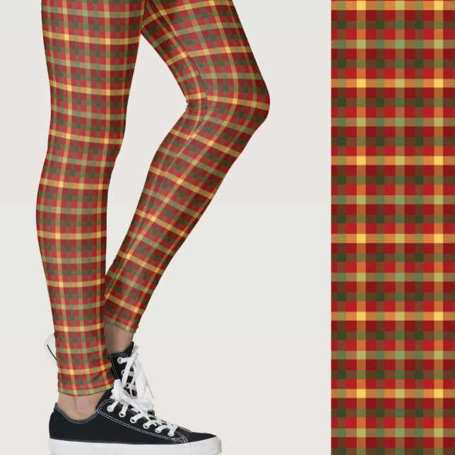Cute fall colours plaid seasonal patterned leggings (Creator Uploaded)