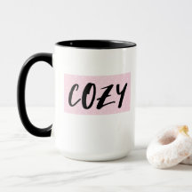 Cute Fall Cosy Pink and Black Autumn Coffee