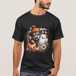 Cute Fall Cow Ghost Spooky Season Autumn T-Shirt