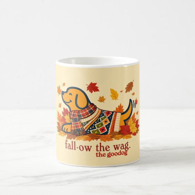 Cute Fall Dog Lover Coffee Mug (Center)