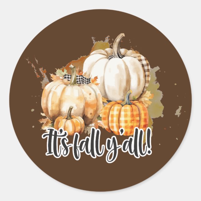 cute Fall Festival pumpkin vendors Classic Round Sticker (Front)