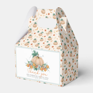 Cute Fall Floral Pumpkin Thank You Baby Shower Favour Box